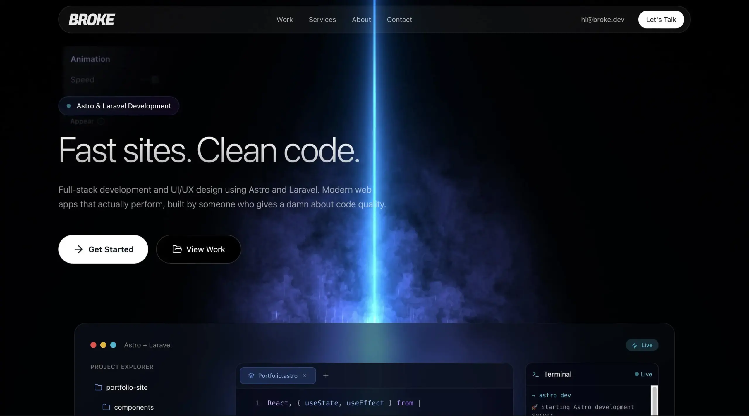 Lightsabor Modern Developer Portfolio